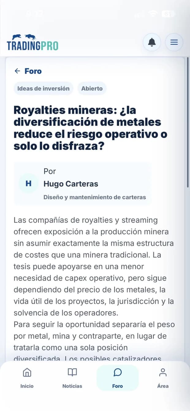 Hilo del foro en la app TradingPro