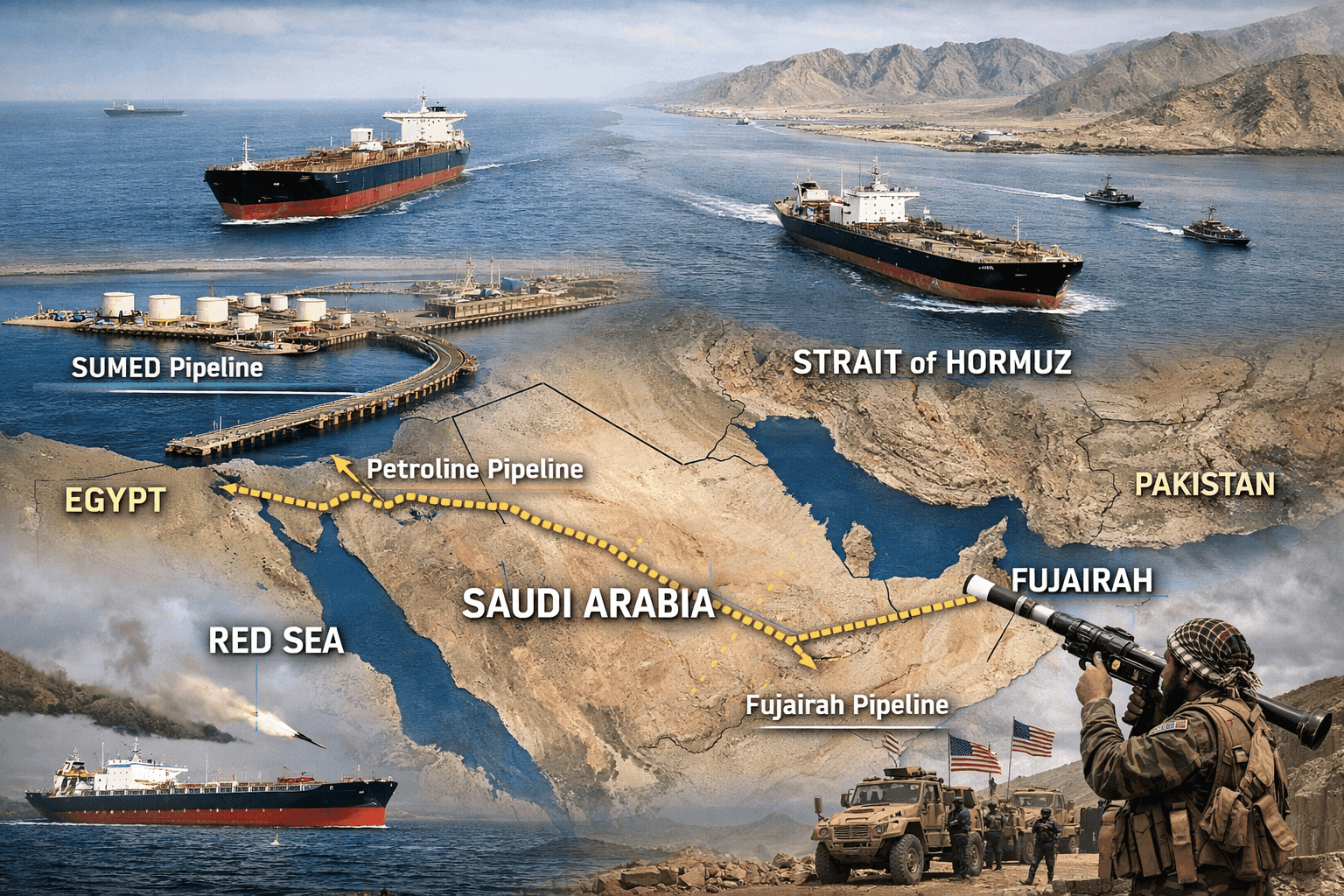 El Mar Rojo como posible alternativa al Estrecho de Hormuz