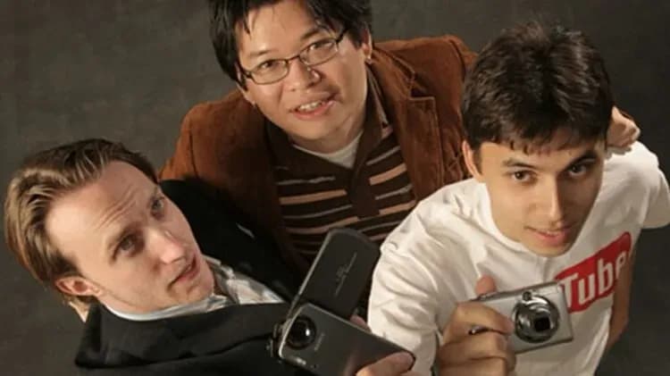 Los fundadores de Youtube en los primeros días de la empresa